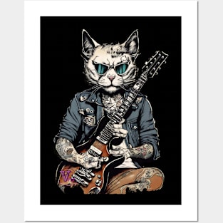 Rocker Cat Posters and Art